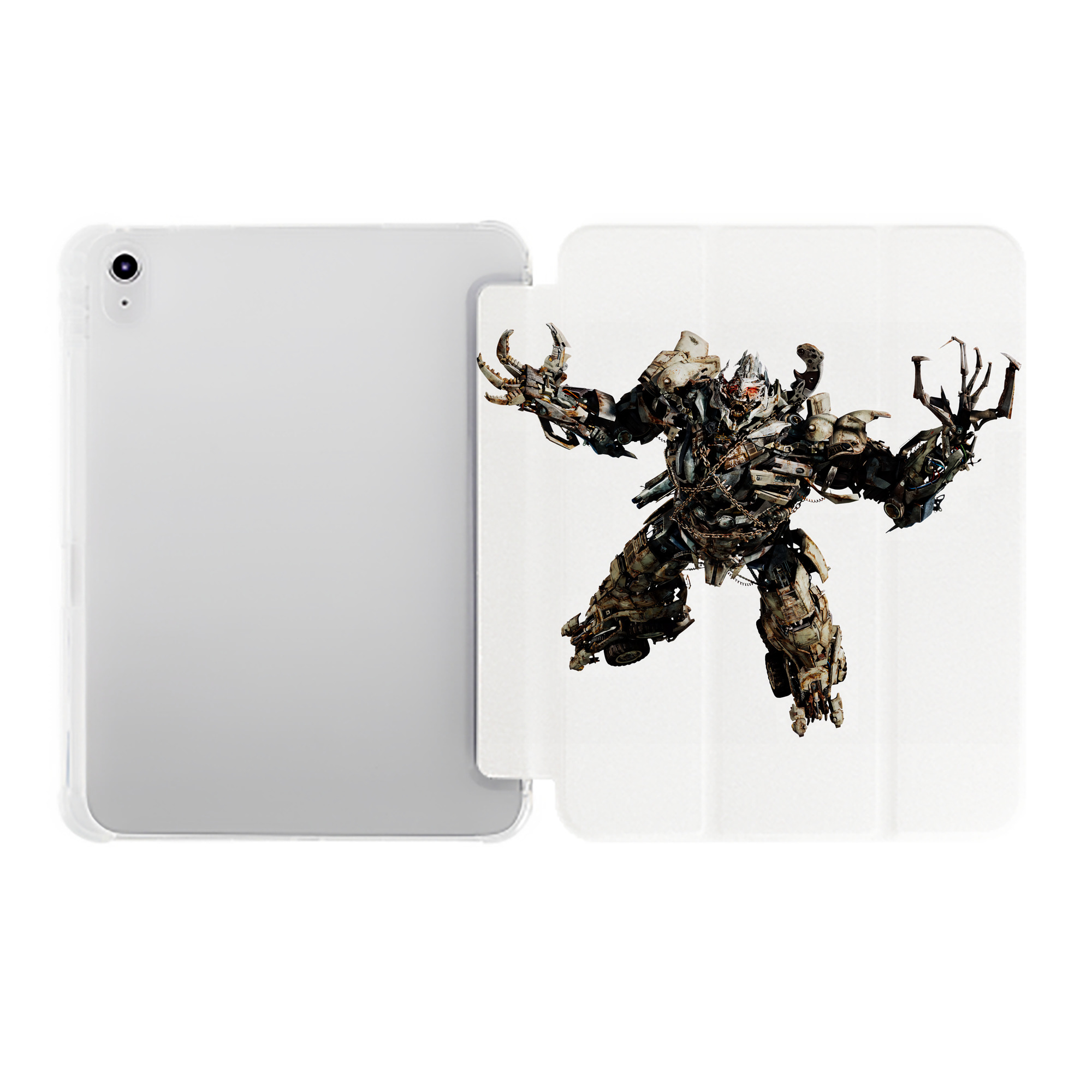 （画像用） Transformers トランスフォーマー IPad ケース ペン収納付き 三つ折りスタンド PUレザー×シリコン 対応機種9.5/10.5/10.9インチ